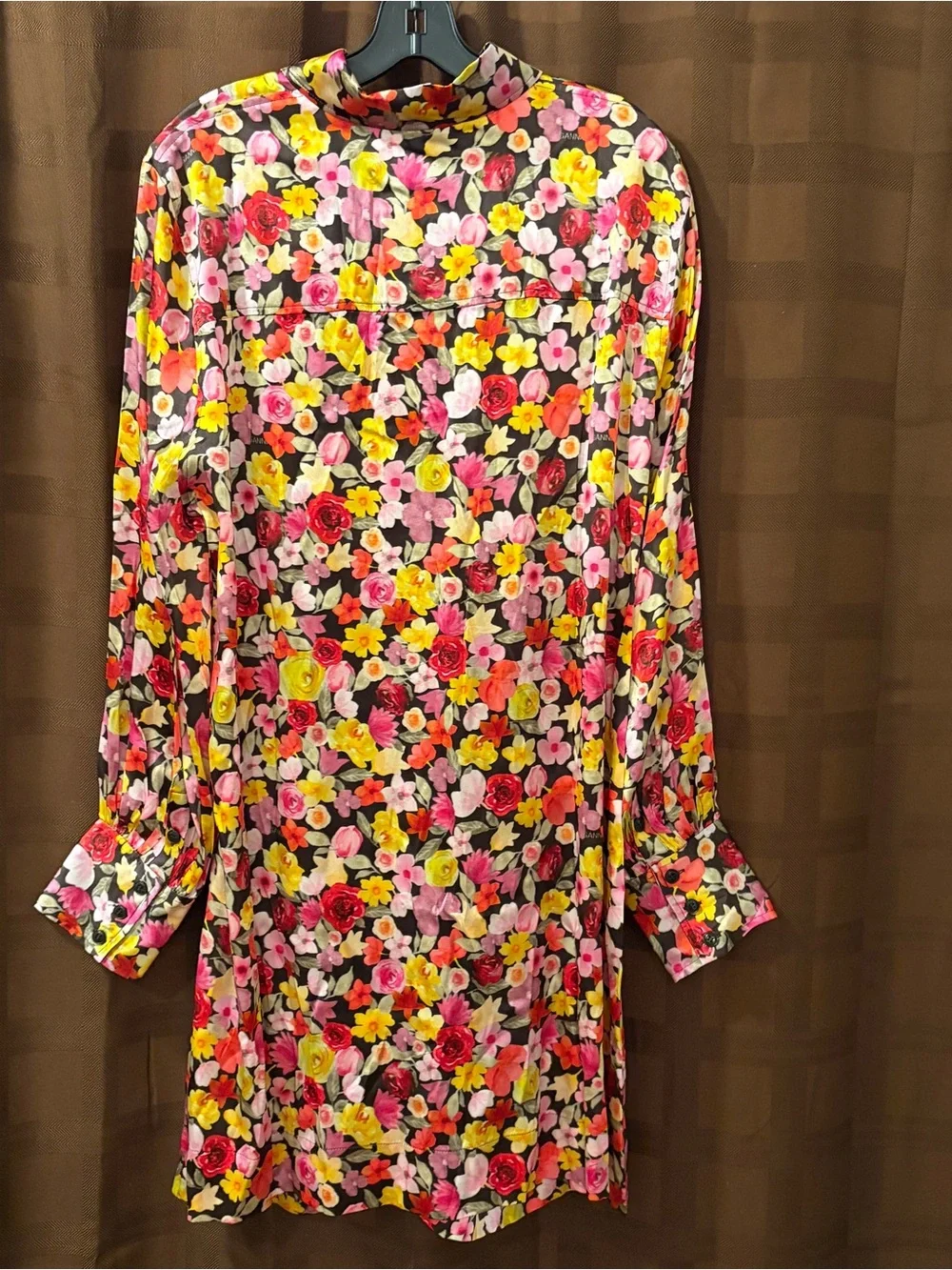 GANNI Floral Print Ruched Mini Silk Dress size 2 reg $395 - Picture 10 of 10